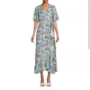 J. McLaughlin Audette Silk Floral Wrap Dress